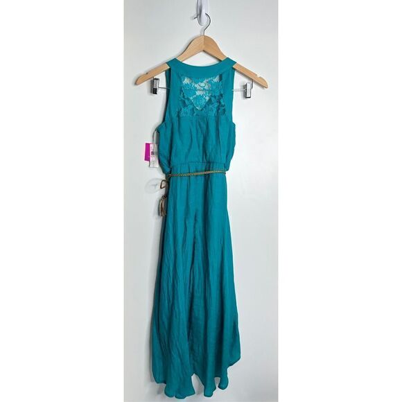 I.N San Francisco Dress Junior Size 16 Green High Low Sleeveless NWT - Picture 2 of 9